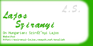 lajos sziranyi business card